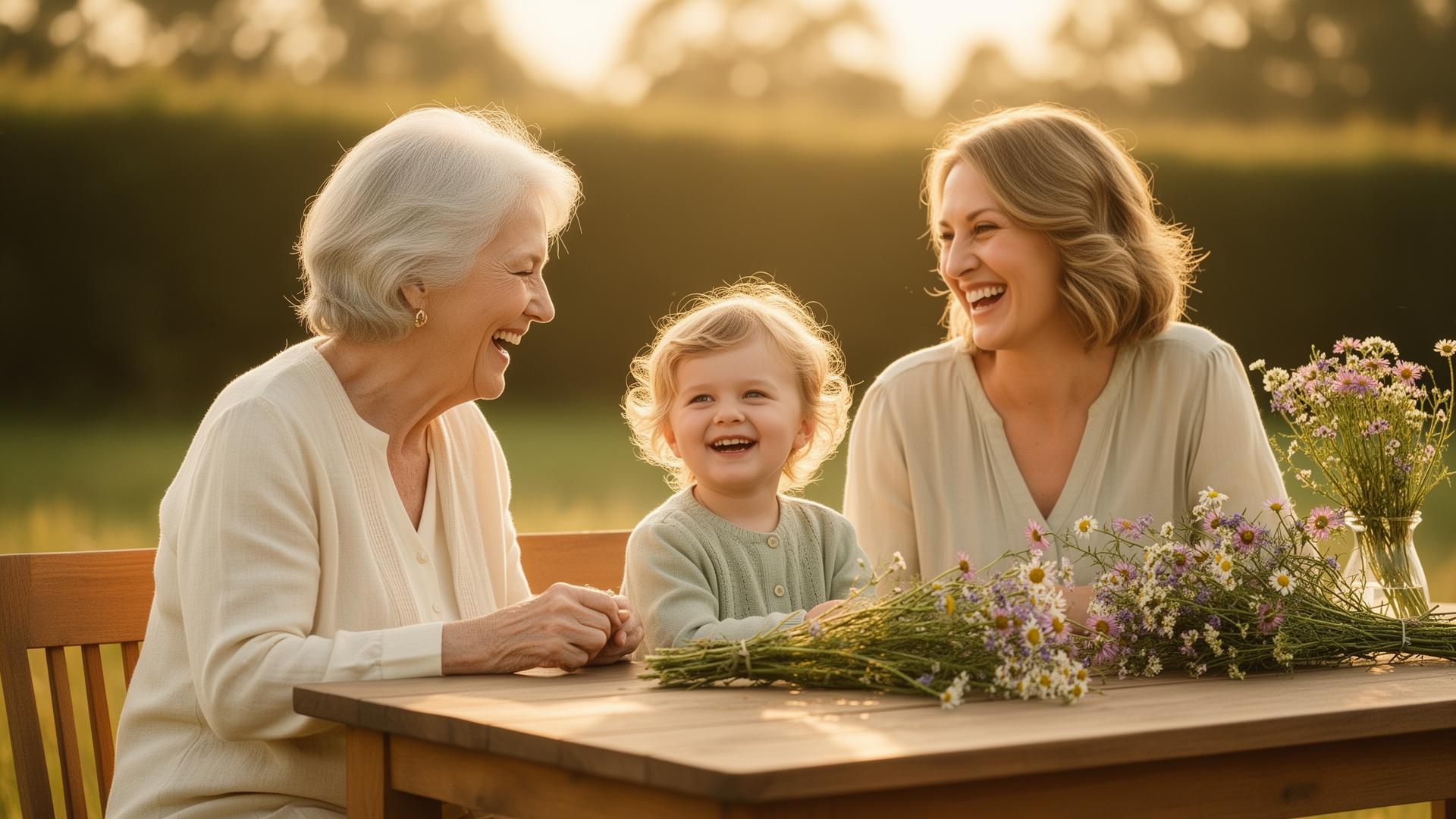 Three generations of a family